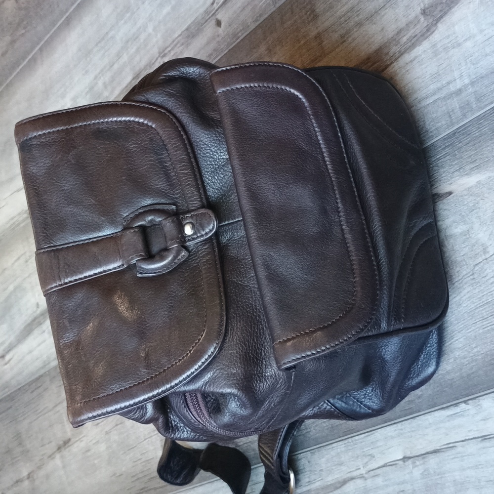Osgoode Marley Elegant Dark Brown Leather Purse Backpack
